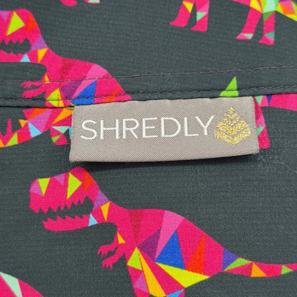 Shredly Mountain Bike Shorts Womens 12 Black Multi Geometric Dinosaur MTB Cargo - Picture 5 of 12